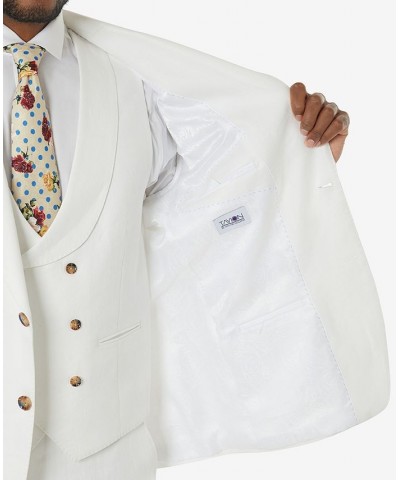 Men's Classic-Fit Linen Vested Suit Separates White $55.80 Suits