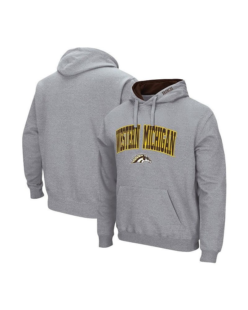 Men's Heathered Gray Western Michigan Broncos Arch and Logo Pullover Hoodie $31.34 Sweatshirt