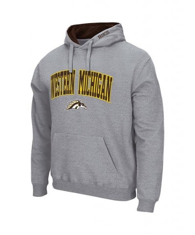 Men's Heathered Gray Western Michigan Broncos Arch and Logo Pullover Hoodie $31.34 Sweatshirt