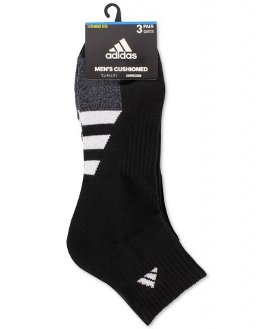 3-Pk. Men's Cushioned Quarter Socks Black $10.86 Socks