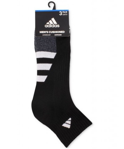 3-Pk. Men's Cushioned Quarter Socks Black $10.86 Socks