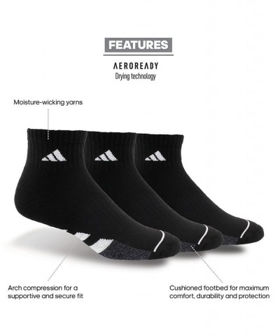 3-Pk. Men's Cushioned Quarter Socks Black $10.86 Socks