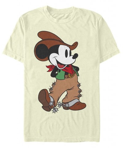 Men's Cowboy Mickey Short Sleeve T-Shirt Tan/Beige $19.59 T-Shirts