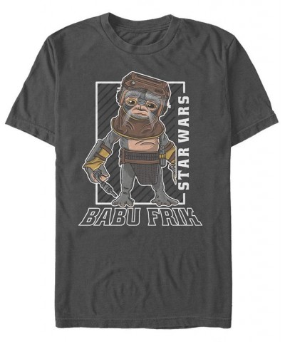 Men's Babu Frik Short Sleeve Crew T-shirt Gray $17.50 T-Shirts