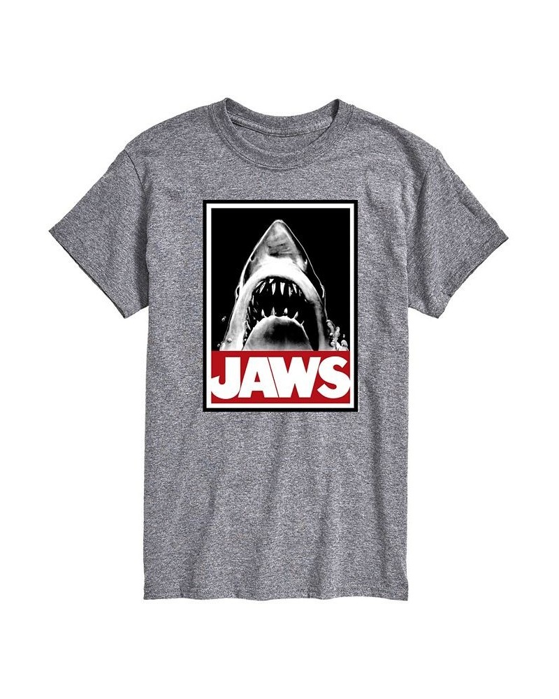 Men's Jaws T-shirt Gray $17.15 T-Shirts