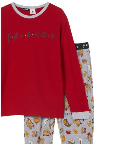 Men's Taylor Licensed Long Sleeve Pajamas, 2 Piece Set Friends Jester Red, Happy Friendsgiving $38.24 Pajama