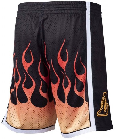 Men's Black Los Angeles Lakers 2009/10 Flames Swingman Shorts $38.25 Shorts