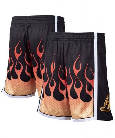 Men's Black Los Angeles Lakers 2009/10 Flames Swingman Shorts $38.25 Shorts