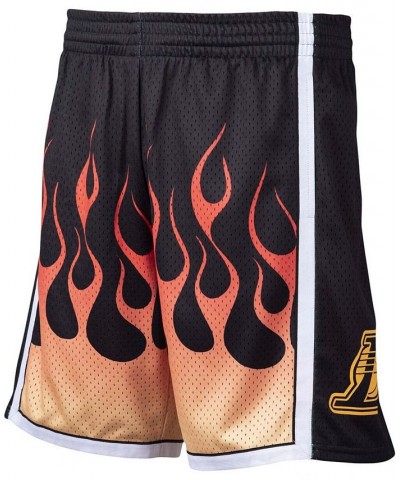 Men's Black Los Angeles Lakers 2009/10 Flames Swingman Shorts $38.25 Shorts