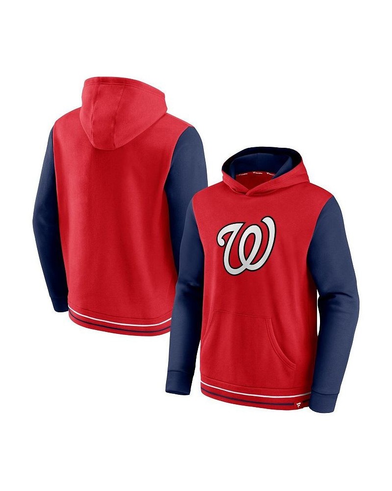 Men's Branded Red, Navy Washington Nationals Last Whistle Pullover Hoodie $32.90 Sweatshirt