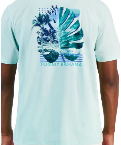 Men's Monstera Fade Logo Graphic T-Shirt Blue $25.80 T-Shirts