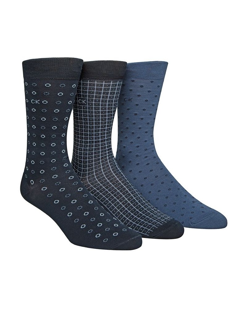 Men's 3-Pk. Patterned Crew Socks Blue $11.71 Socks