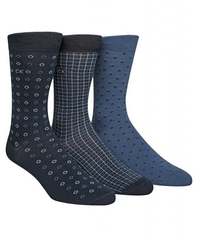 Men's 3-Pk. Patterned Crew Socks Blue $11.71 Socks