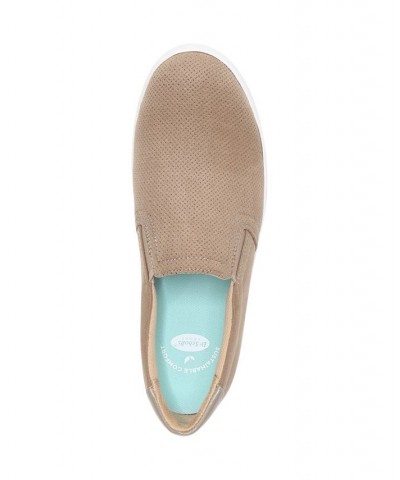 Women's Madison Slip on Sneakers Wood Brown Fabric $27.60 Shoes