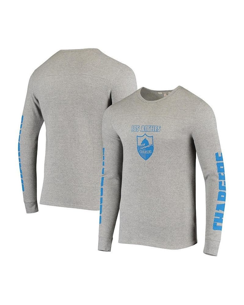 Men's Heathered Gray Los Angeles Chargers Heavyweight Thermal Long Sleeve T-shirt $33.00 T-Shirts