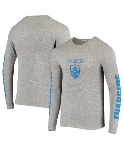 Men's Heathered Gray Los Angeles Chargers Heavyweight Thermal Long Sleeve T-shirt $33.00 T-Shirts