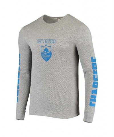 Men's Heathered Gray Los Angeles Chargers Heavyweight Thermal Long Sleeve T-shirt $33.00 T-Shirts