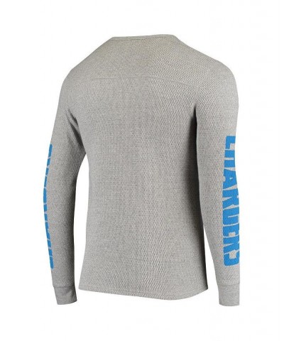 Men's Heathered Gray Los Angeles Chargers Heavyweight Thermal Long Sleeve T-shirt $33.00 T-Shirts