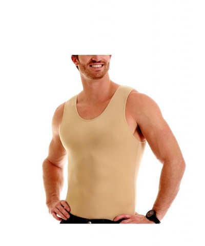 Men's Big & Tall Insta Slim Compression Muscle Tank Top Tan/Beige $35.67 Undershirt