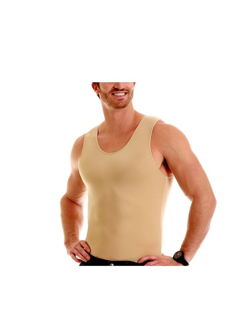 Men's Big & Tall Insta Slim Compression Muscle Tank Top Tan/Beige $35.67 Undershirt