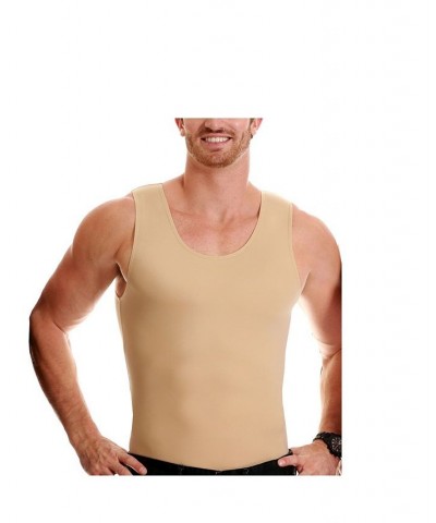 Men's Big & Tall Insta Slim Compression Muscle Tank Top Tan/Beige $35.67 Undershirt