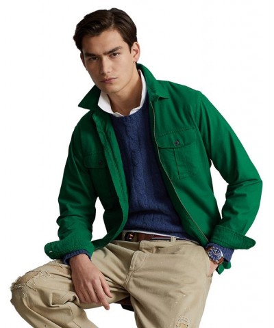 Men's Garment-Dyed Oxford Overshirt Green $28.01 Shirts