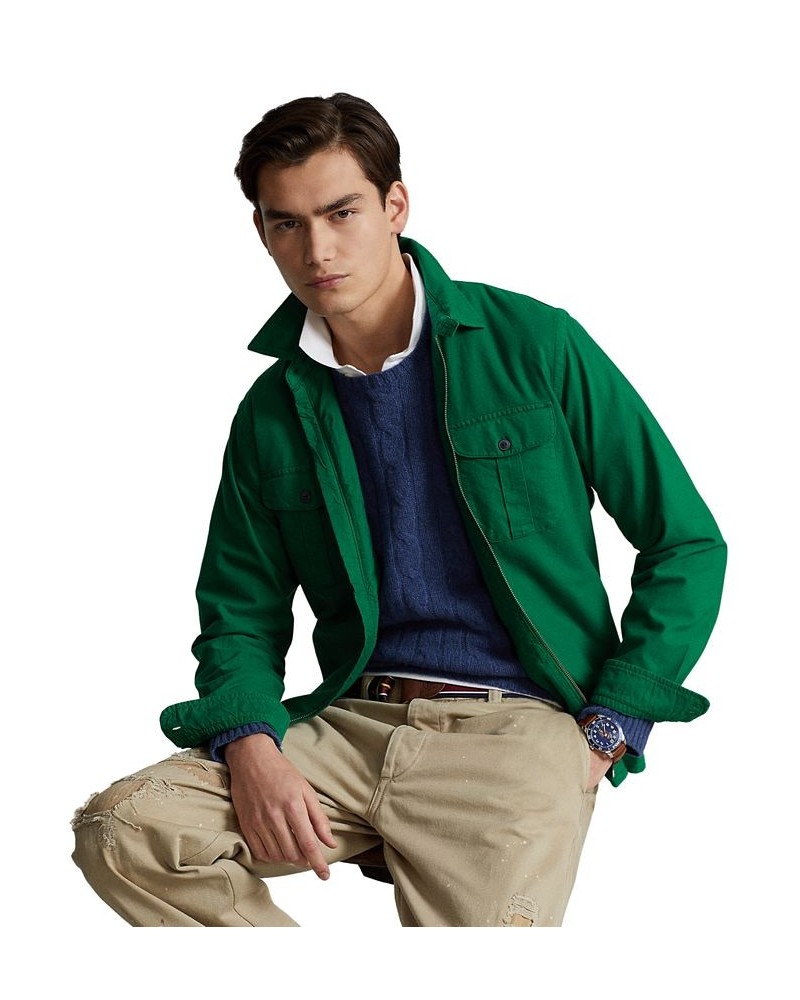 Men's Garment-Dyed Oxford Overshirt Green $28.01 Shirts