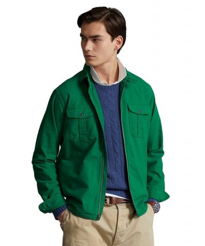 Men's Garment-Dyed Oxford Overshirt Green $28.01 Shirts