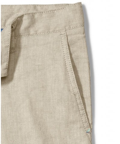 Men's Flat Front Beach Linen Stretch 10" Shorts Brown $45.77 Shorts