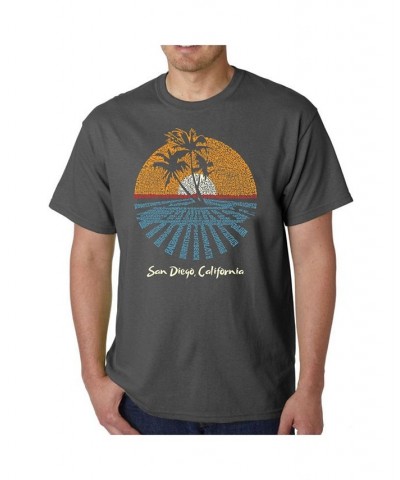 Men's Word Art - Cities in San Diego T-Shirt Gray $17.15 T-Shirts