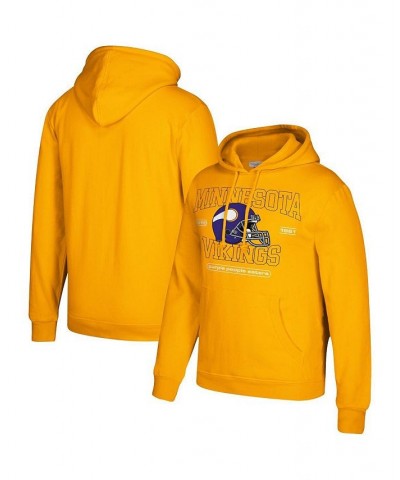 Men's Gold-Tone Minnesota Vikings Classic Helmet Pullover Hoodie $35.20 Sweatshirt