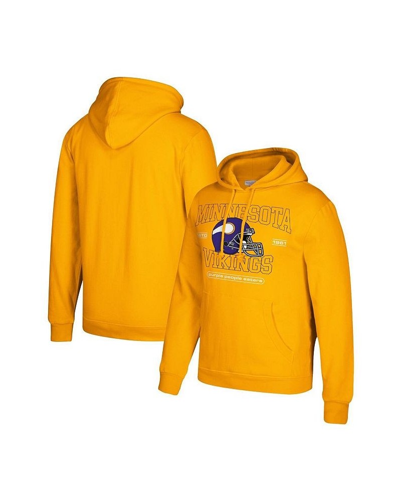 Men's Gold-Tone Minnesota Vikings Classic Helmet Pullover Hoodie $35.20 Sweatshirt