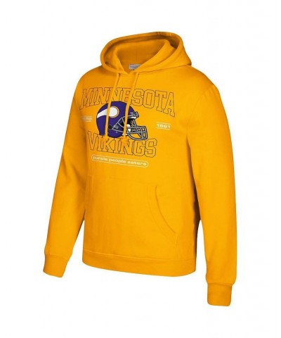 Men's Gold-Tone Minnesota Vikings Classic Helmet Pullover Hoodie $35.20 Sweatshirt