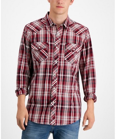 Men's Remington Regular-Fit Plaid Western Shirt Red $11.37 Shirts