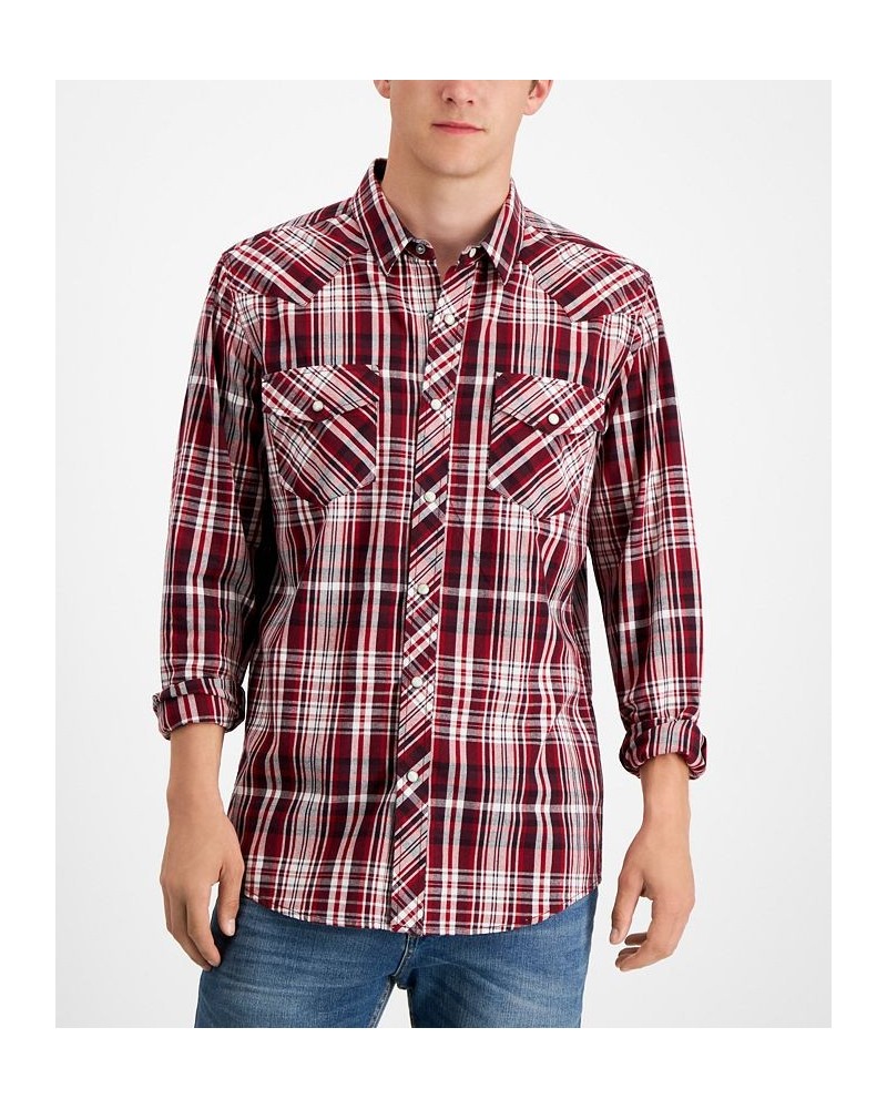 Men's Remington Regular-Fit Plaid Western Shirt Red $11.37 Shirts