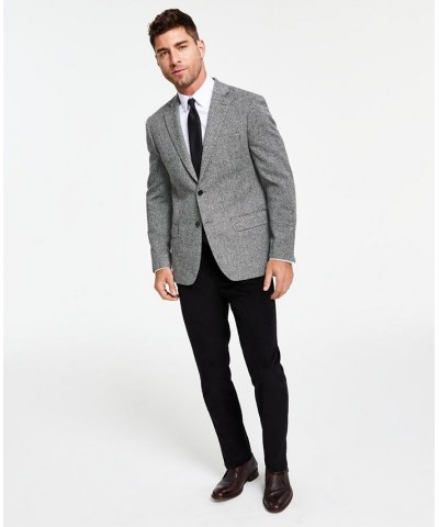 Men's Wool Classic-Fit Ultraflex Stretch Herringbone Blazer Black $54.40 Blazers