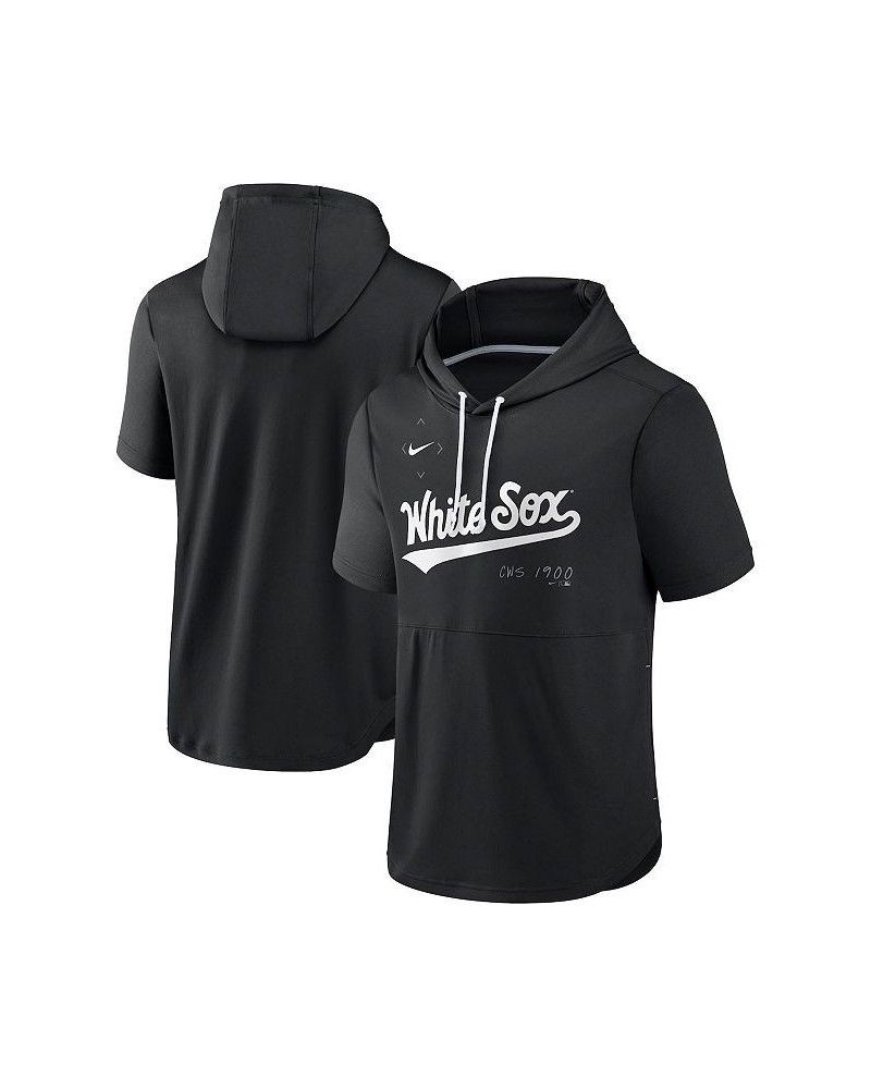 Men's Black Chicago White Sox Springer Short Sleeve Team Pullover Hoodie $31.50 Sweatshirt