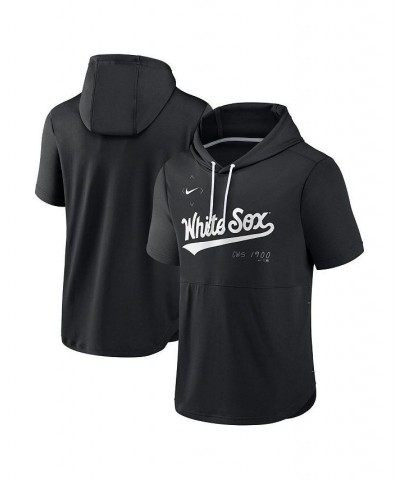 Men's Black Chicago White Sox Springer Short Sleeve Team Pullover Hoodie $31.50 Sweatshirt