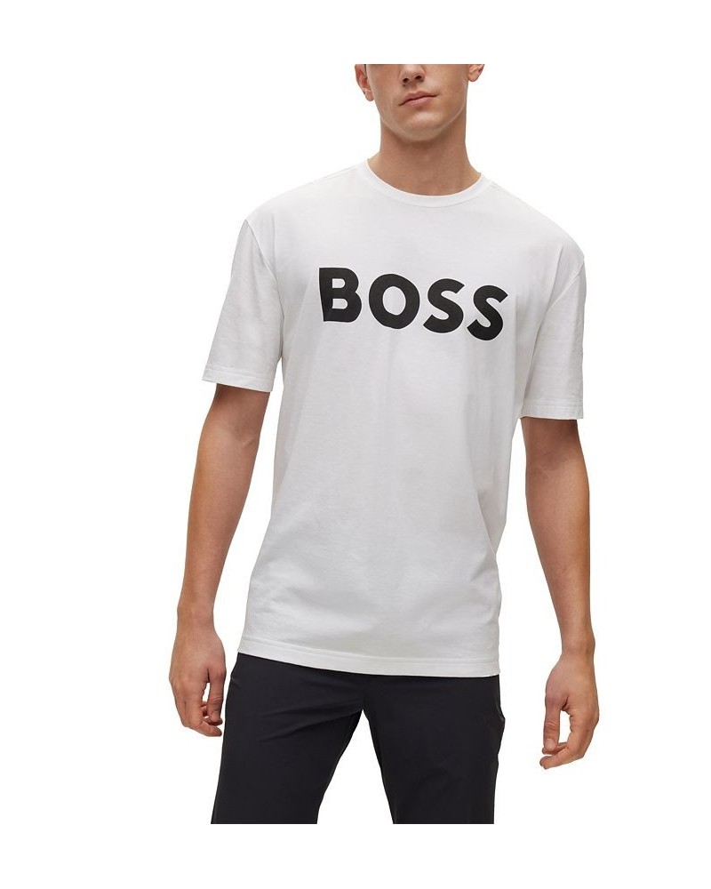 BOSS Men's Cotton-Jersey Crew-Neck Logo Print T-shirt White $42.12 T-Shirts