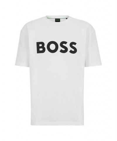 BOSS Men's Cotton-Jersey Crew-Neck Logo Print T-shirt White $42.12 T-Shirts