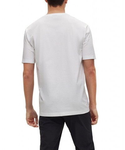 BOSS Men's Cotton-Jersey Crew-Neck Logo Print T-shirt White $42.12 T-Shirts