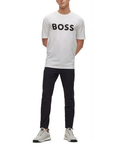 BOSS Men's Cotton-Jersey Crew-Neck Logo Print T-shirt White $42.12 T-Shirts