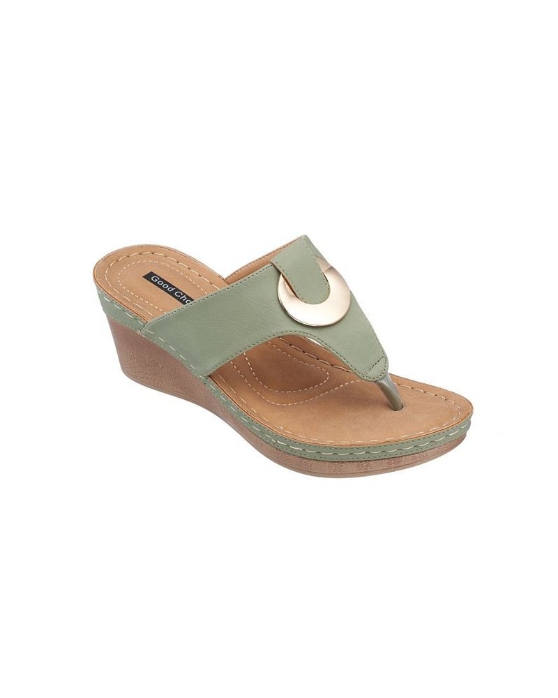 Genelle Wedge Sandal Green $31.50 Shoes