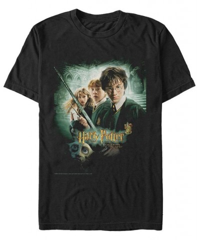 Harry Potter Men's Chamber of Secrets Ron Harry Hermione Dobby Poster Short Sleeve T-Shirt $15.05 T-Shirts