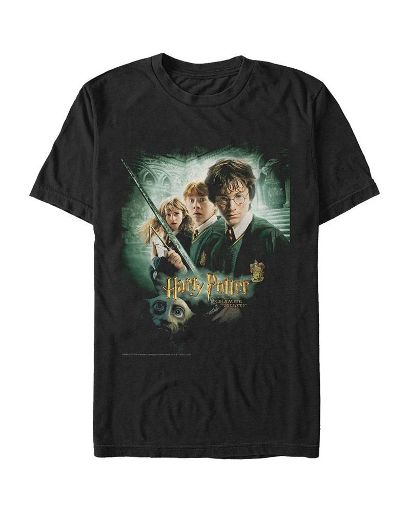 Harry Potter Men's Chamber of Secrets Ron Harry Hermione Dobby Poster Short Sleeve T-Shirt $15.05 T-Shirts