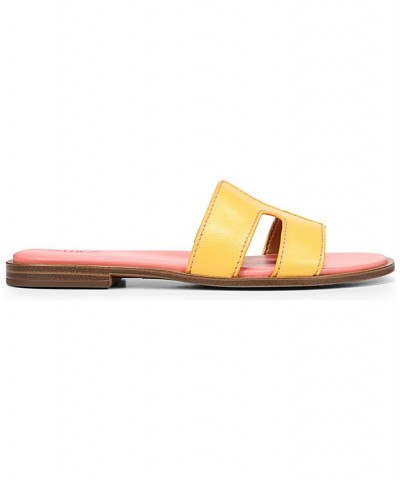 Fame Slide Sandals Yellow $54.45 Shoes