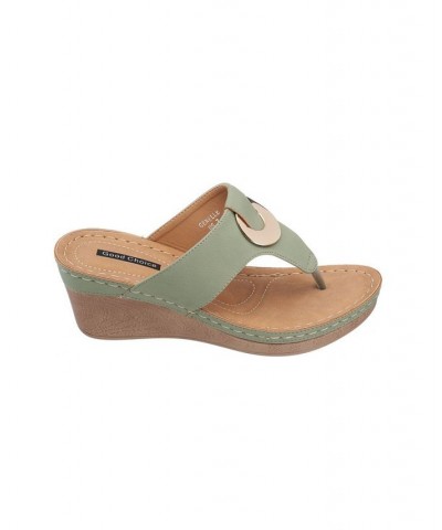 Genelle Wedge Sandal Green $31.50 Shoes