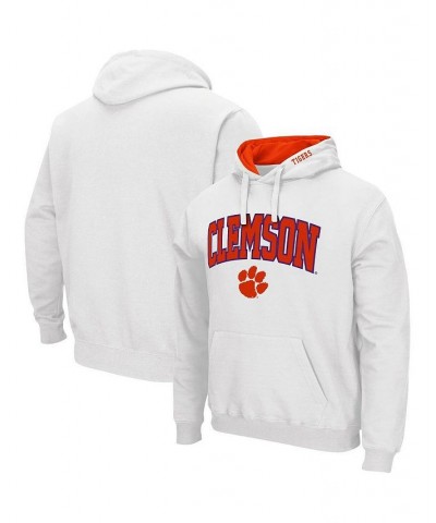 Men's White Clemson Tigers Arch Logo 3.0 Pullover Hoodie $35.99 Sweatshirt