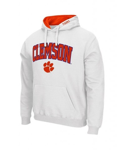 Men's White Clemson Tigers Arch Logo 3.0 Pullover Hoodie $35.99 Sweatshirt