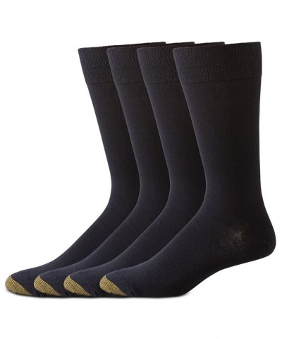 Men's 4-Pack Dress Flat Knit Crew Socks Black $9.28 Socks